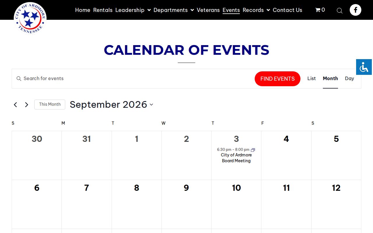 Ardmore court records public events calendar