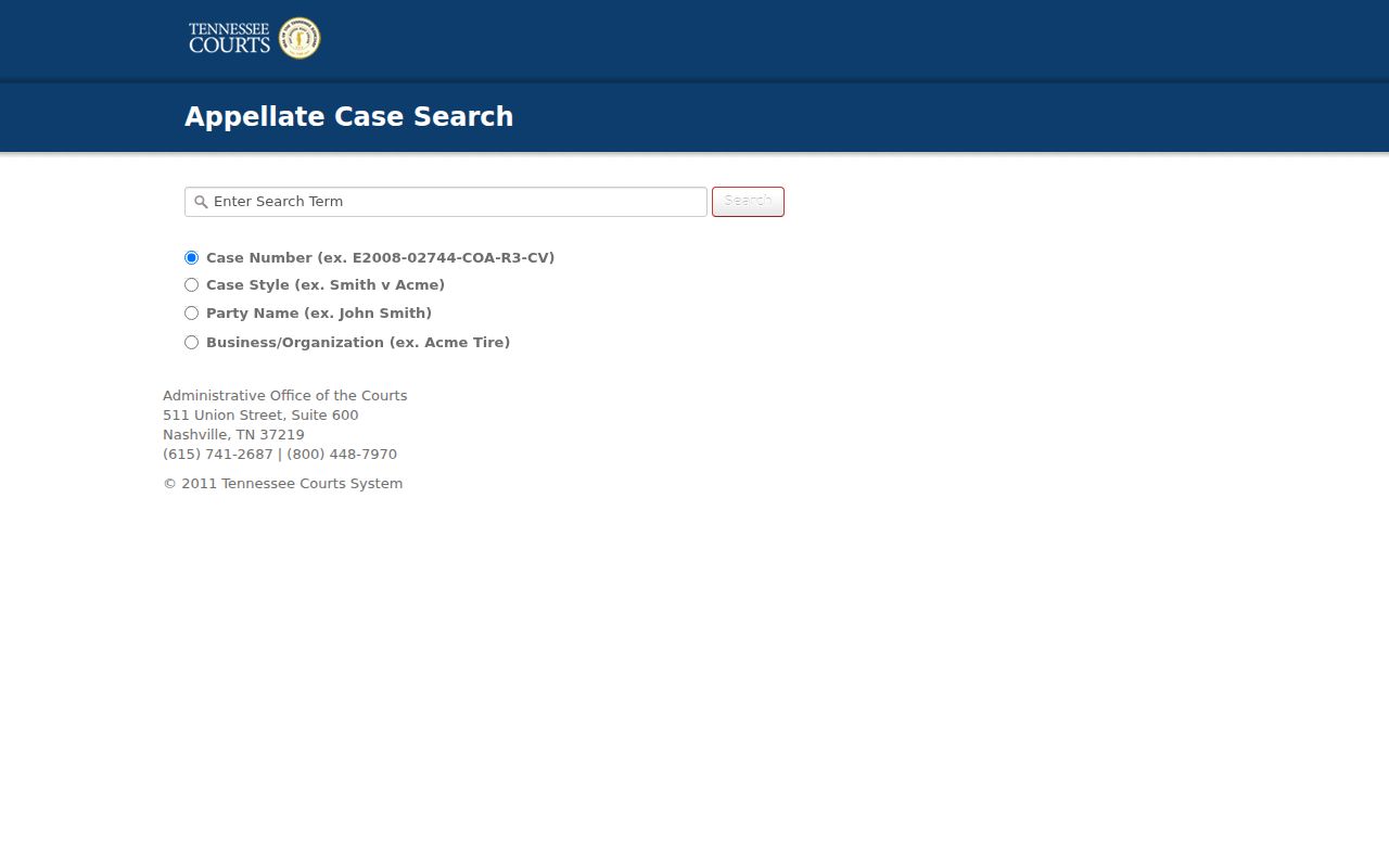 Giles County docket search through Tennessee Public Case History