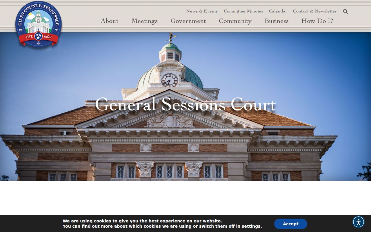 Giles County criminal court docket General Sessions schedule