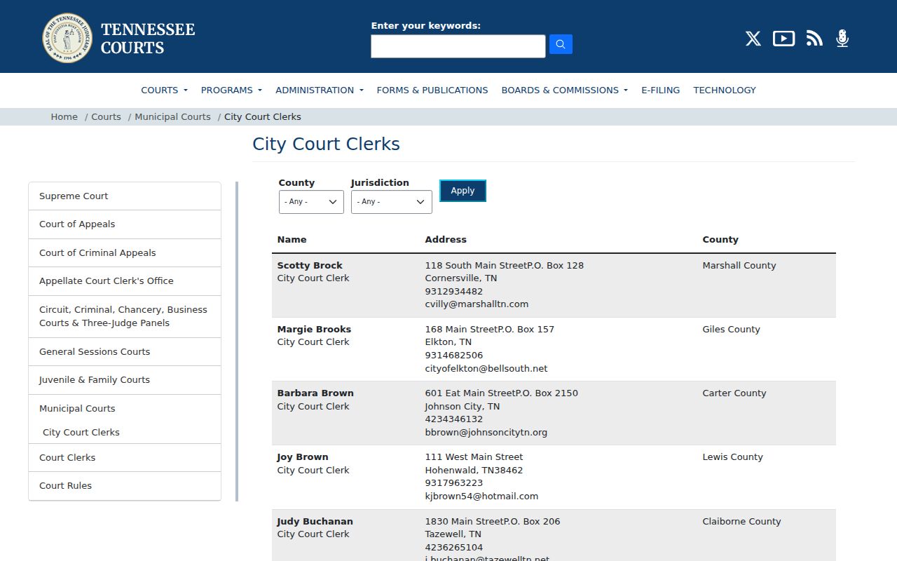 Elkton court records city clerk directory